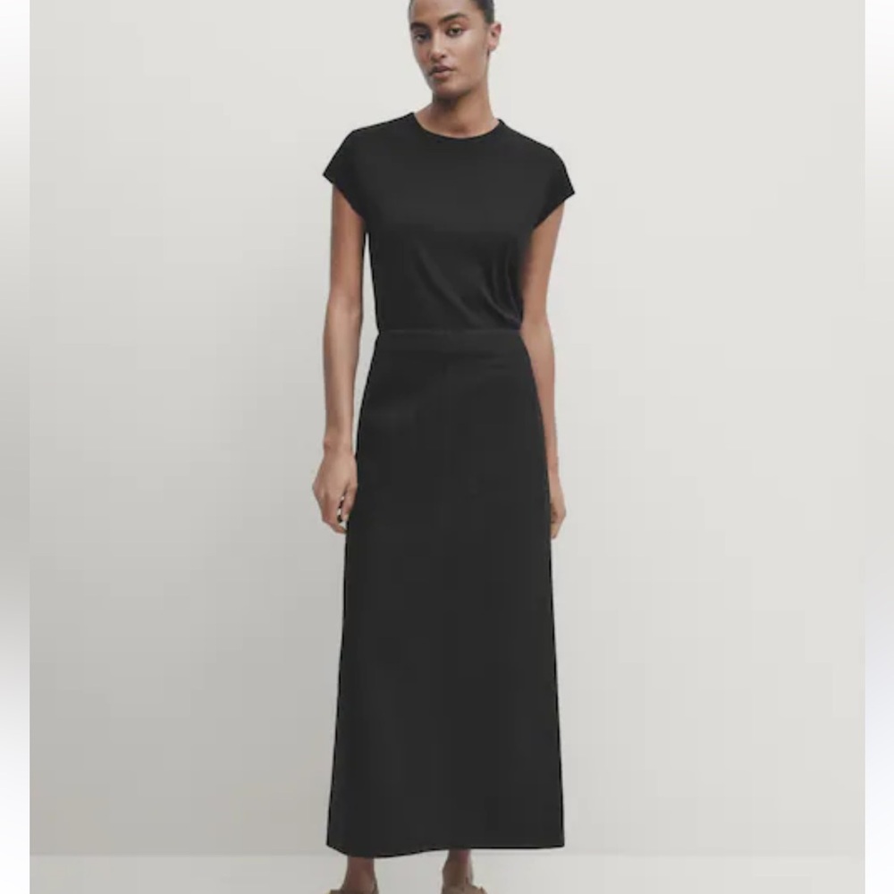 Massimo Dutti Straight Fit Denim Carpenter Skirt